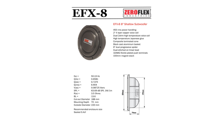 EFX-8 8" Shallow Subwoofer